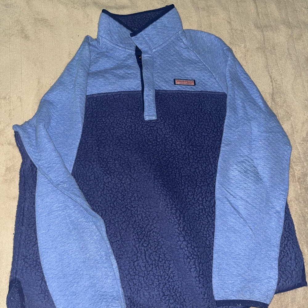 Vineyard Vines Navy Sherpa Fleece Shep Shirt